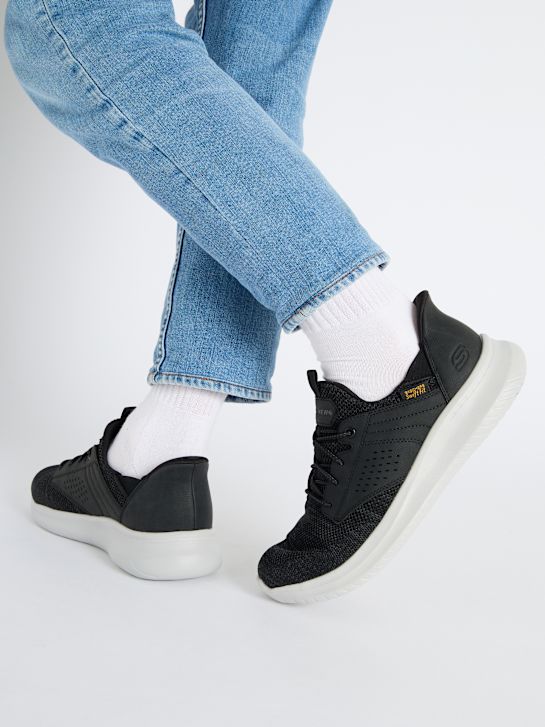 skechers dawson slip-on trainer black deichmann