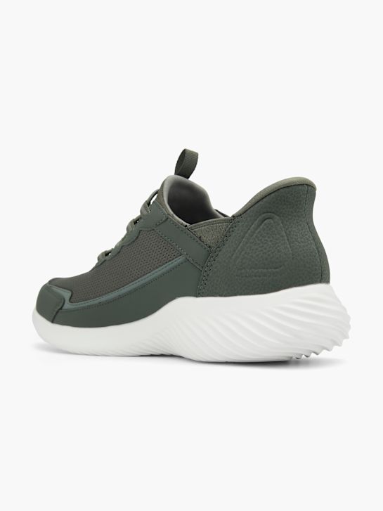 skechers bounder swift fit slip-on trainer olive deichmann