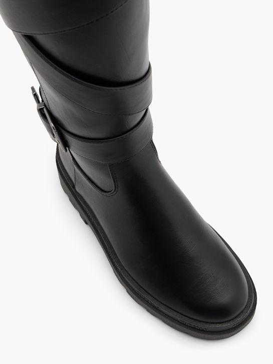 buffalo knee high boot black deichmann