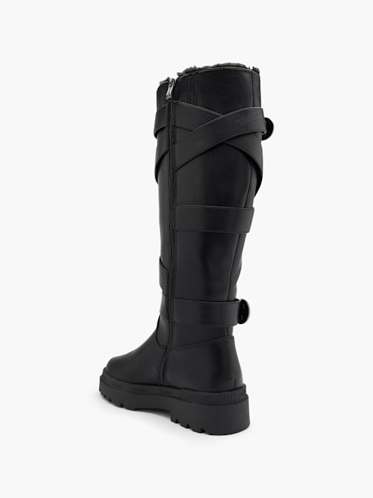 buffalo knee high boot black deichmann
