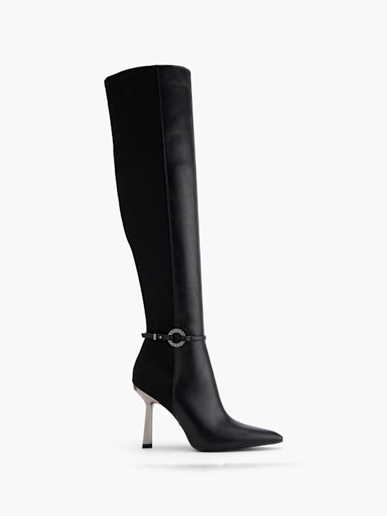 buffalo knee high boot black deichmann