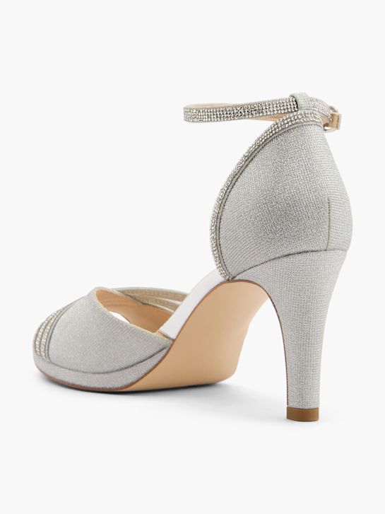 catwalk heeled sandal silver deichmann