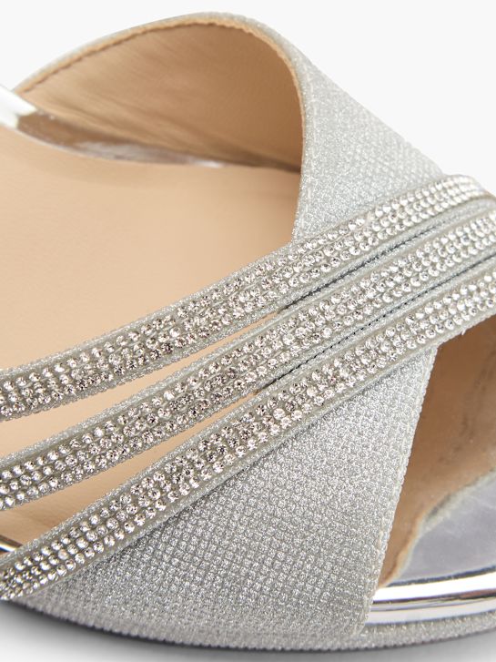 catwalk heeled sandal silver deichmann