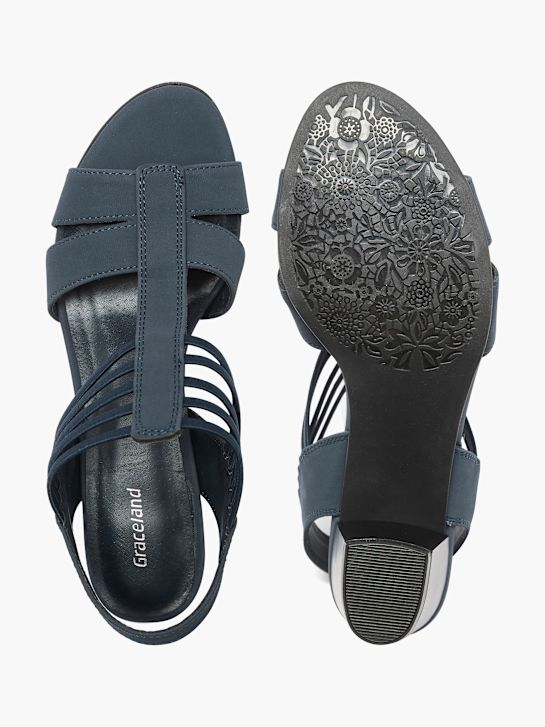 graceland heeled sandal blue deichmann
