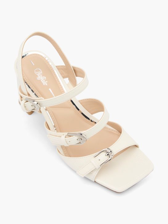 buffalo heeled sandal white deichmann