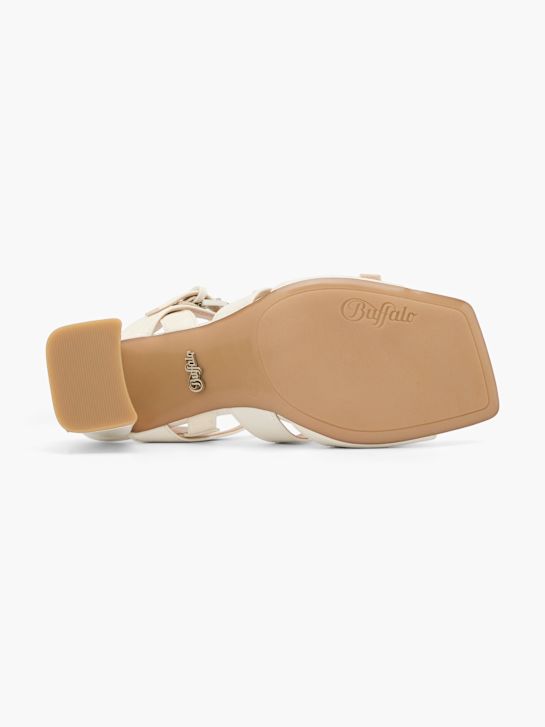 buffalo heeled sandal white deichmann