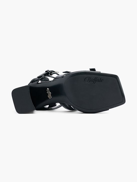 buffalo heeled sandal black deichmann