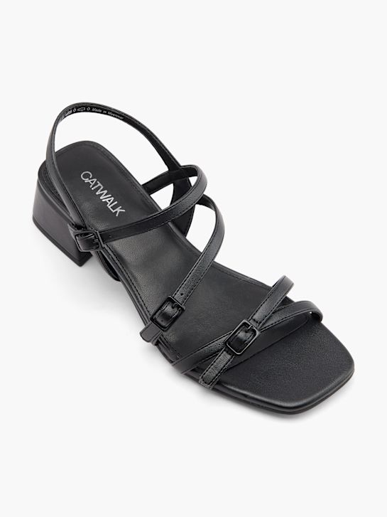 catwalk heeled sandal black deichmann