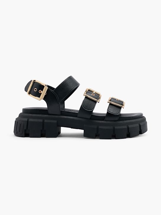 buffalo heeled sandal black deichmann