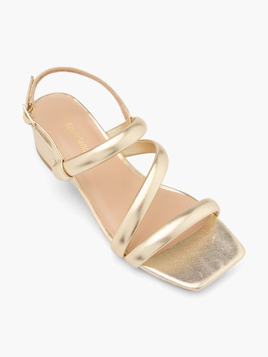 graceland heeled sandal gold deichmann