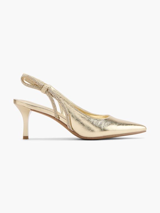 graceland slingback heel gold deichmann