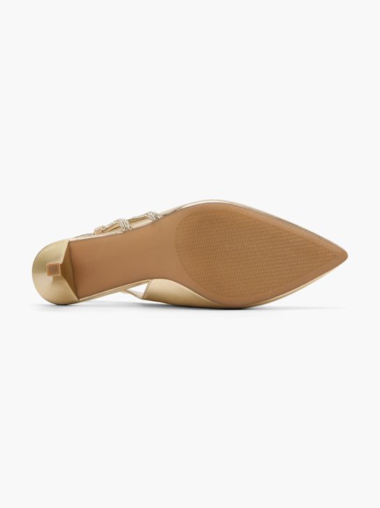 graceland slingback heel gold deichmann