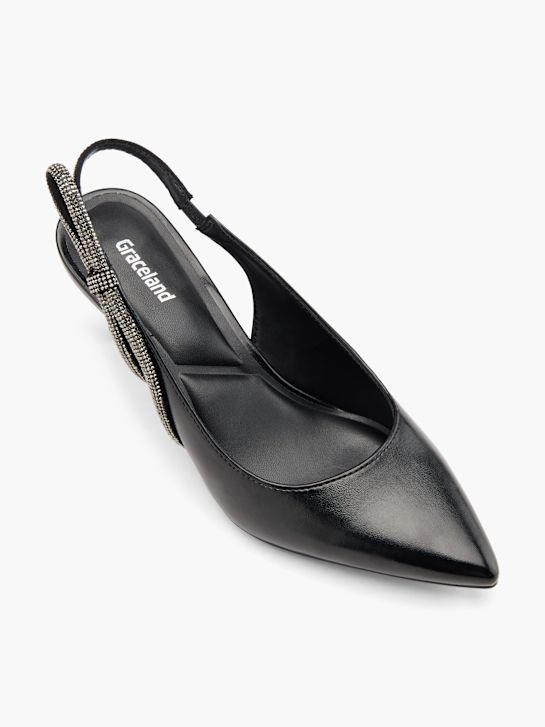 graceland slingback heel black deichmann
