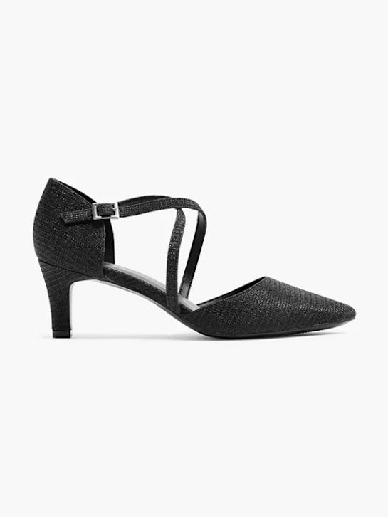 catwalk strapped heel black deichmann