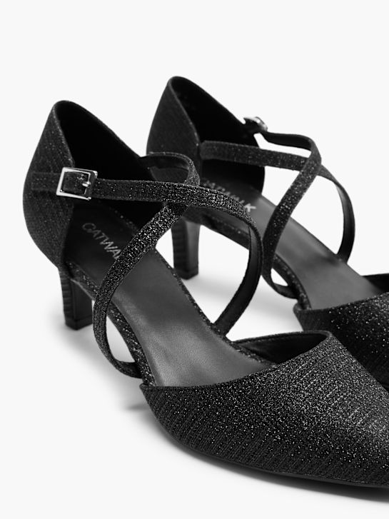 catwalk strapped heel black deichmann
