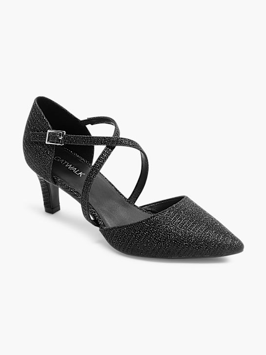 catwalk strapped heel black deichmann