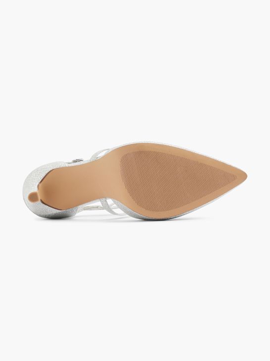 catwalk strapped heel silver deichmann