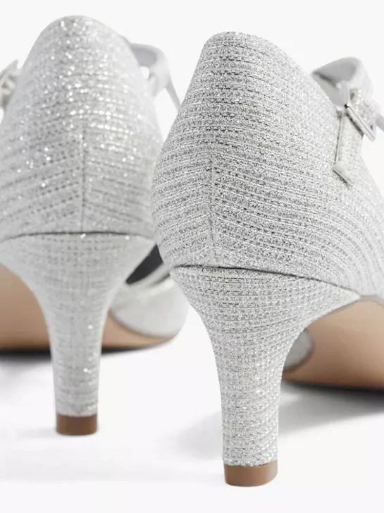 catwalk strapped heel silver deichmann