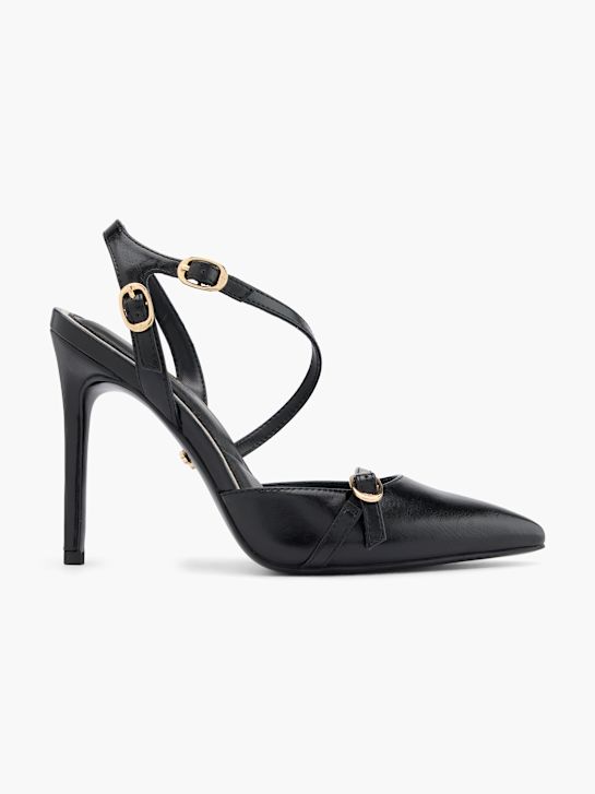 buffalo strapped heel black deichmann