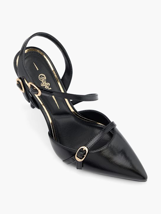 buffalo strapped heel black deichmann