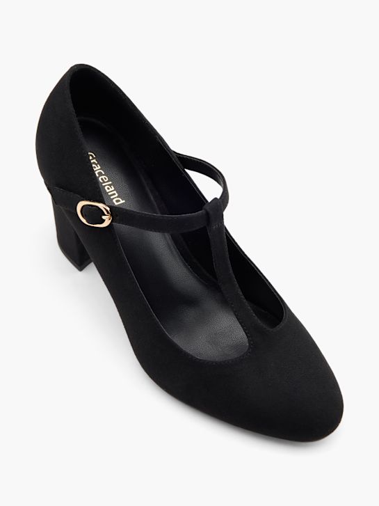 graceland strapped heel black deichmann