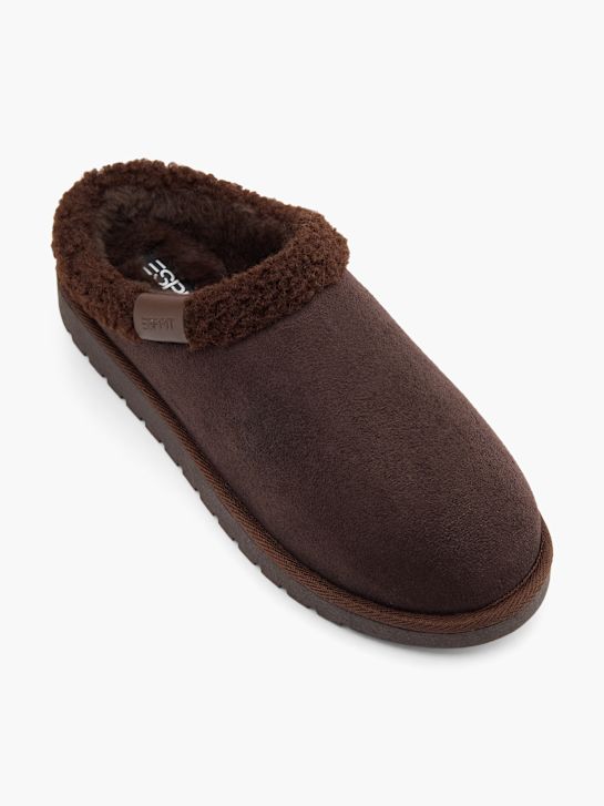 esprit plush slipper brown deichmann