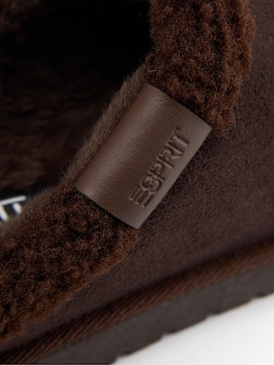 esprit plush slipper brown deichmann
