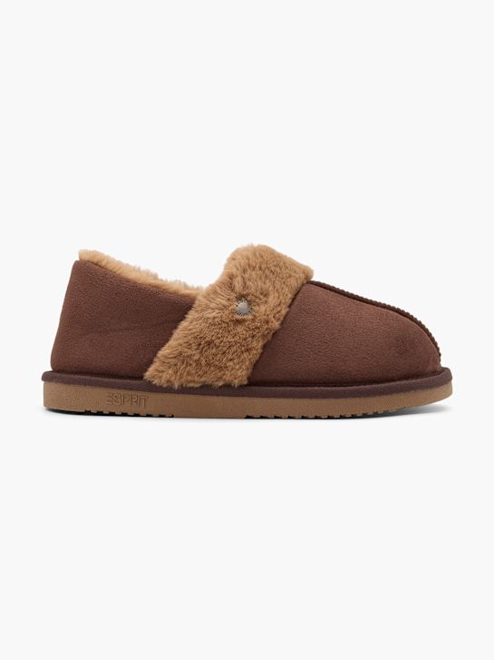 esprit plush slipper brown deichmann