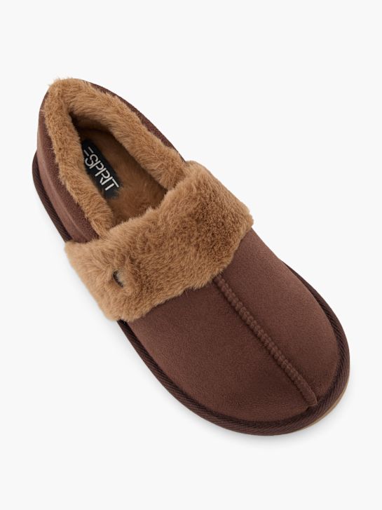 esprit plush slipper brown deichmann