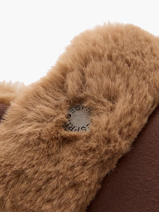 esprit plush slipper brown deichmann