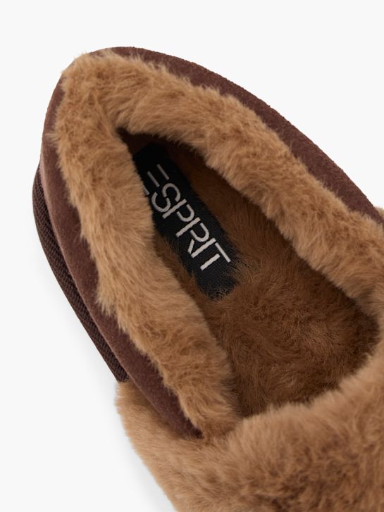 esprit plush slipper brown deichmann