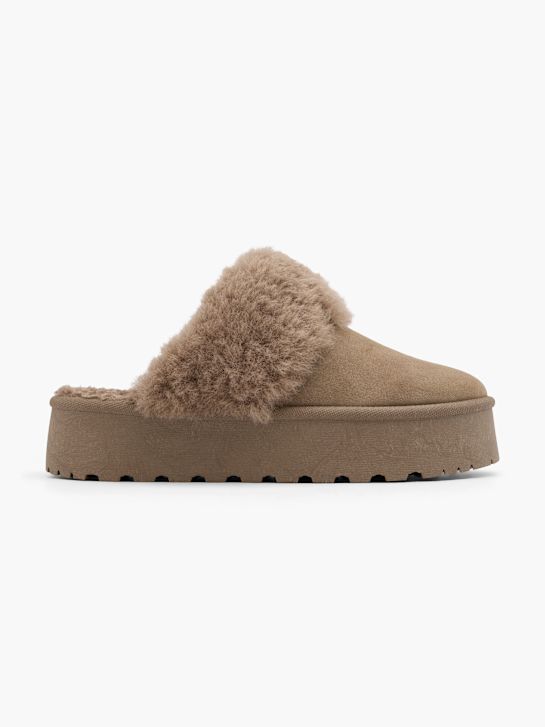 graceland plush slipper brown deichmann