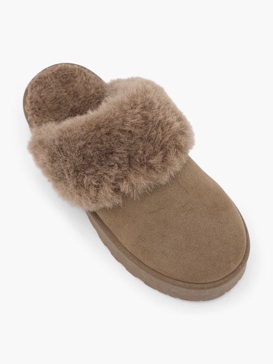 graceland plush slipper brown deichmann