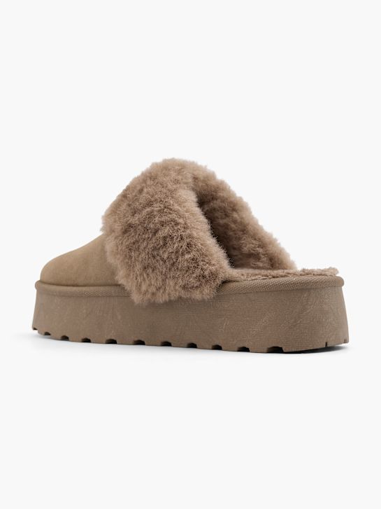 graceland plush slipper brown deichmann