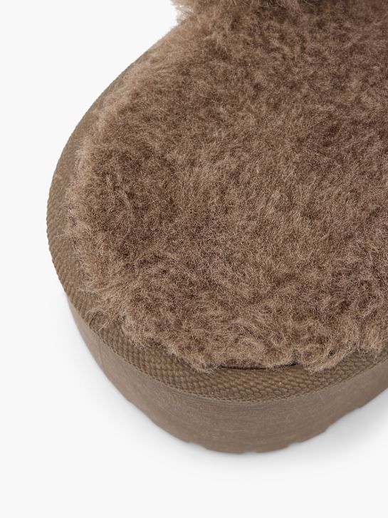graceland plush slipper brown deichmann