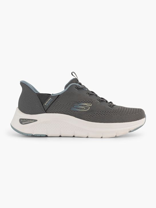 skechers arch comfort swift fit slip-on trainer grey deichmann