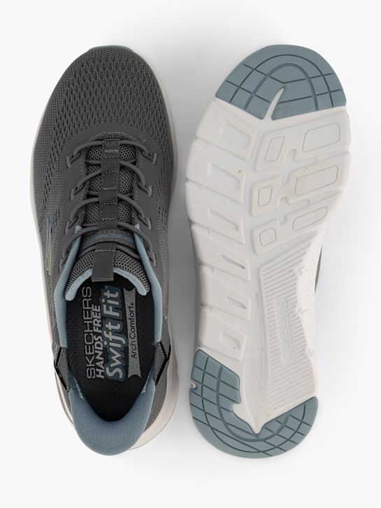 skechers arch comfort swift fit slip-on trainer grey deichmann