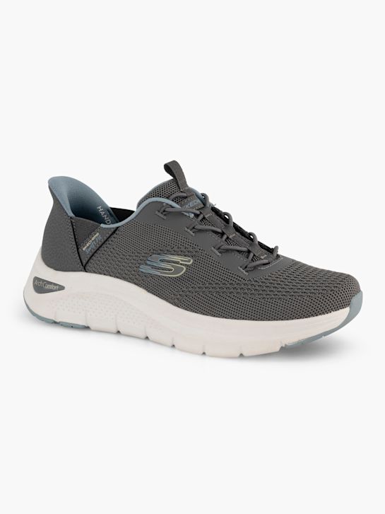 skechers arch comfort swift fit slip-on trainer grey deichmann