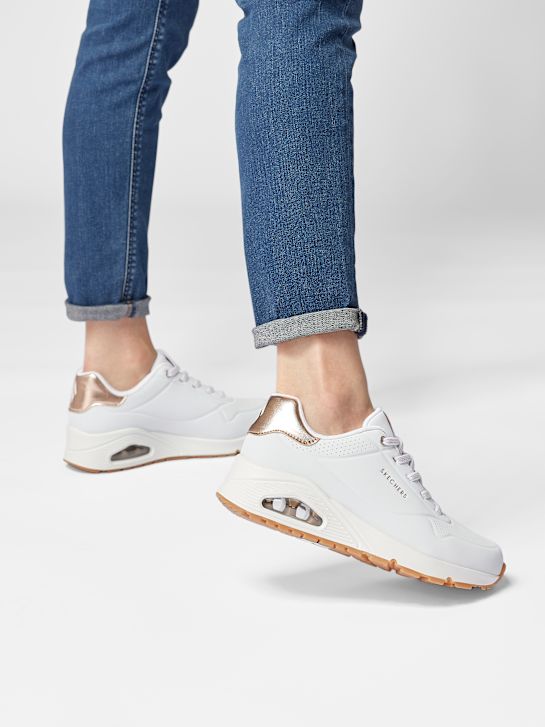 skechers uno - shimmer away slip-on trainer white deichmann