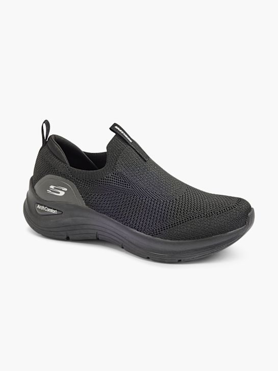 skechers arch comfort slip-on trainer black deichmann