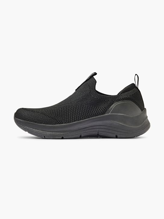skechers arch comfort slip-on trainer black deichmann