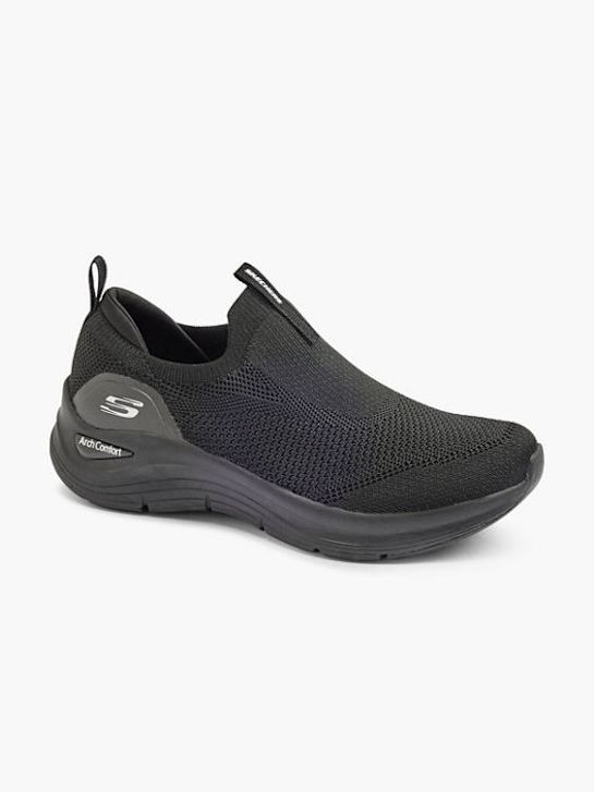 skechers arch comfort slip-on trainer black deichmann