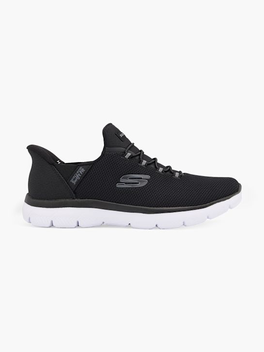 skechers pure genius swift fit slip-on trainer black deichmann