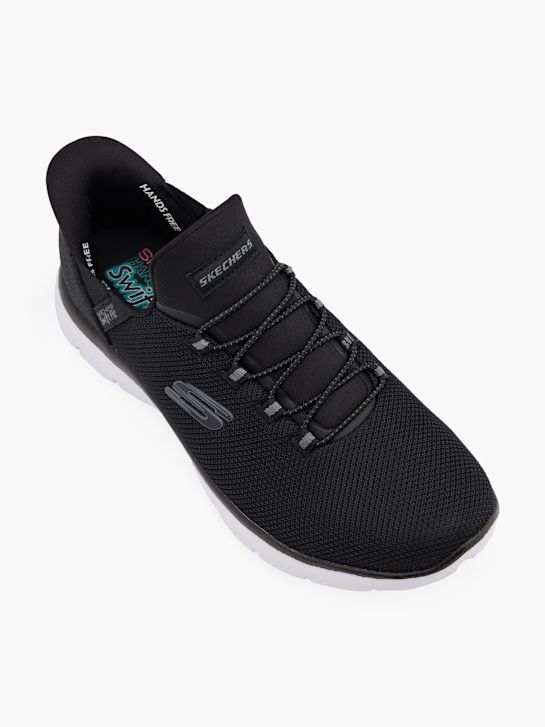 skechers pure genius swift fit slip-on trainer black deichmann