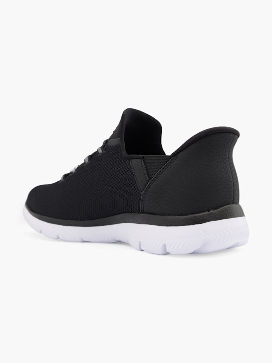 skechers pure genius swift fit slip-on trainer black deichmann
