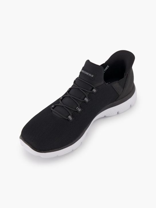 skechers pure genius swift fit slip-on trainer black deichmann