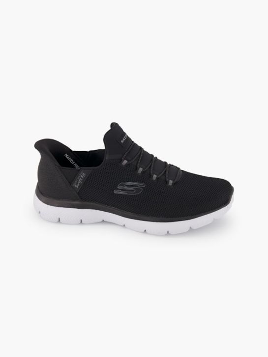 skechers pure genius swift fit slip-on trainer black deichmann