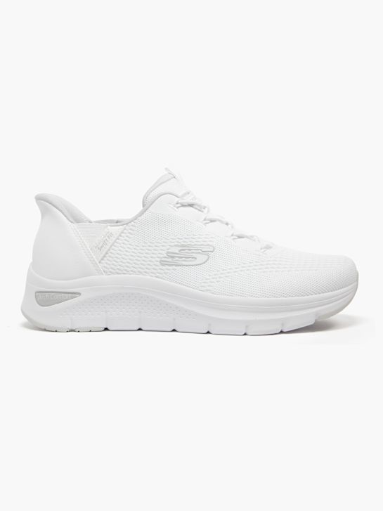 skechers arch comfort swift fit slip-on trainer white deichmann