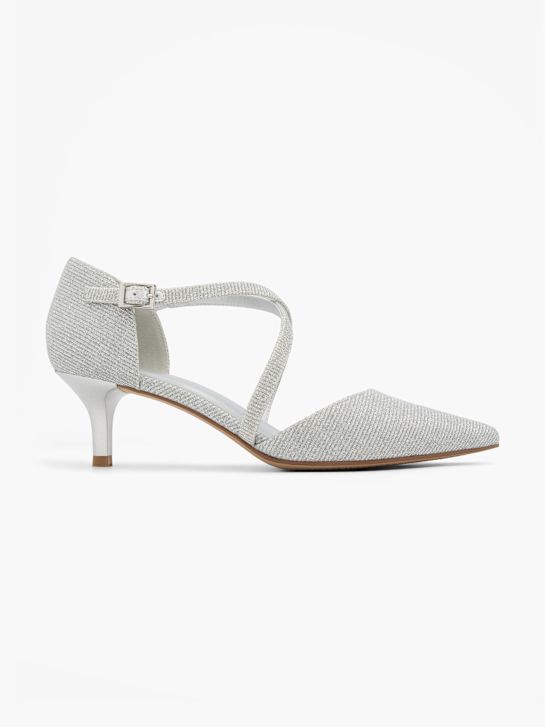 graceland strapped heel silver deichmann
