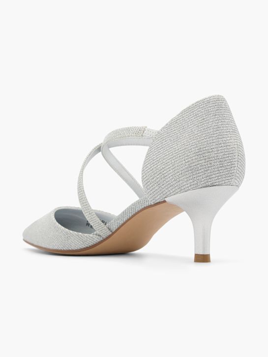 graceland strapped heel silver deichmann